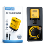 Trinex 45W Dual Boost GaN Fast Charger with USB-C Cable – Super Fast Charging Power Adapter
