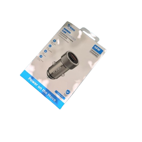 Trinex Drive 45 Dual-Port Fast Car Charger | USB-C PD & QC 3.0