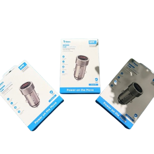 Trinex Drive 45 Dual-Port Fast Car Charger | USB-C PD & QC 3.0 - Image 3